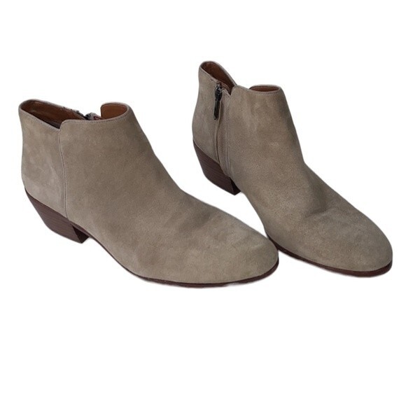 Sam Edelman Suede Petty Ankle Boots Light Taupe Size 10.5 - Picture 1 of 16